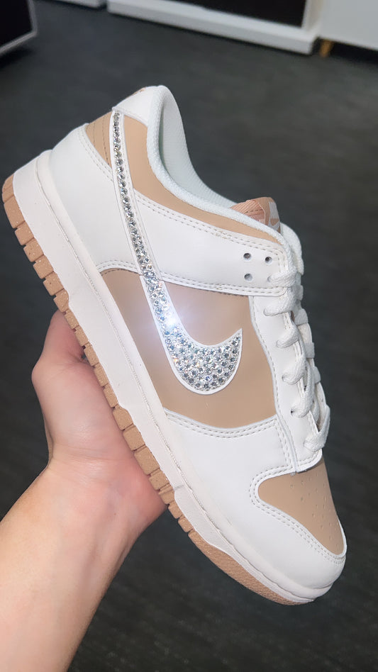 Nike Dunk Low Next Nature Beige Sail" with Swarovski Crystals