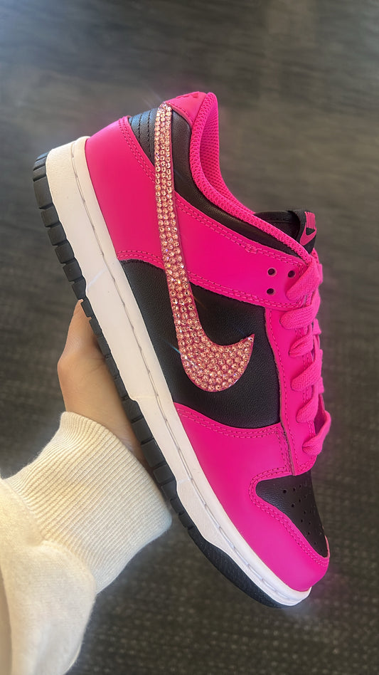 Nike Dunk Fuchsia with Swarovski Crystals