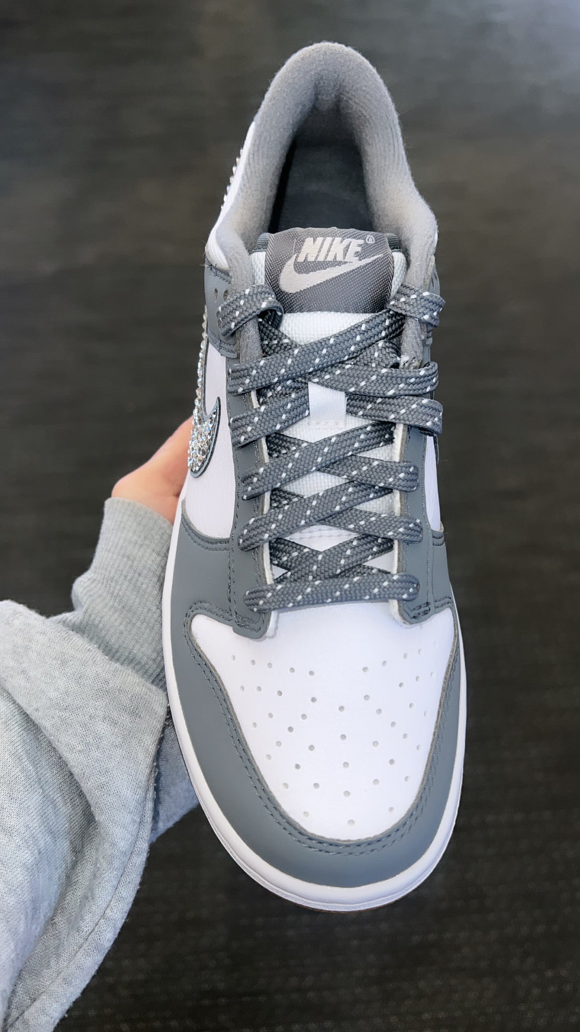 Nike Dunk Low "Smoke Grey" with Swarovski Crystals