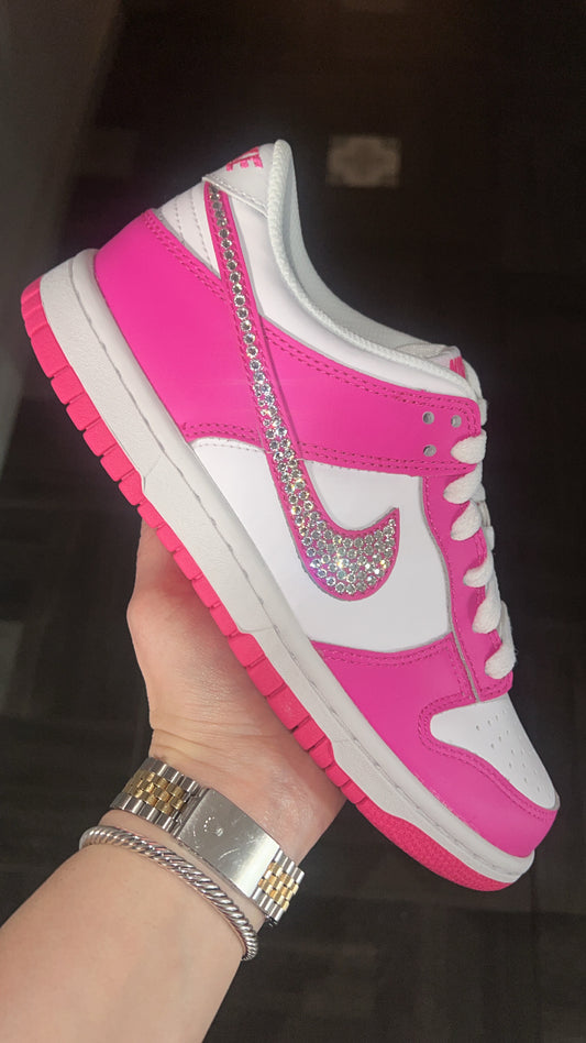 Nike Dunk Low "Fuchsia " with Swarovski Crystals