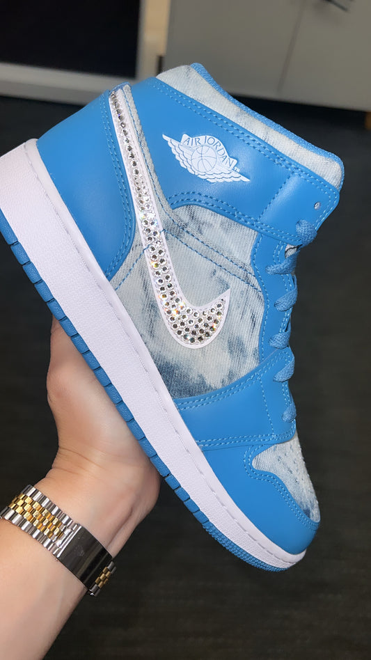 Air Jordan 1 Mid with Swarovski Crystals