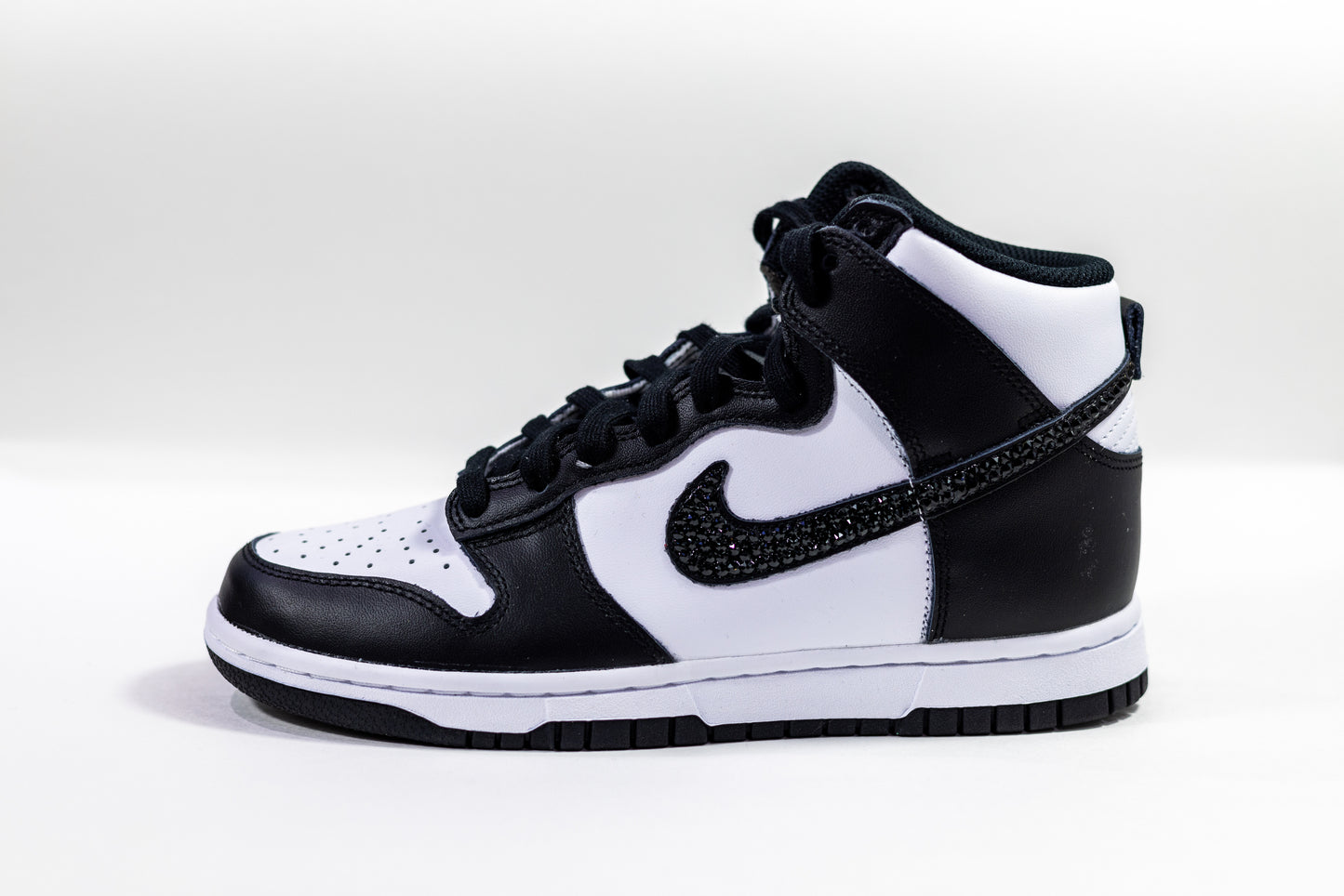 Nike Dunk High Pandas with Swarovski Crystals