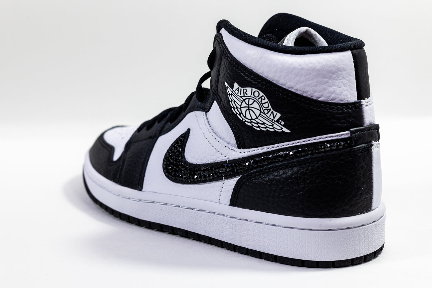 Swarovski Women's Nike Air Jordan Retro 1 Mid All White 