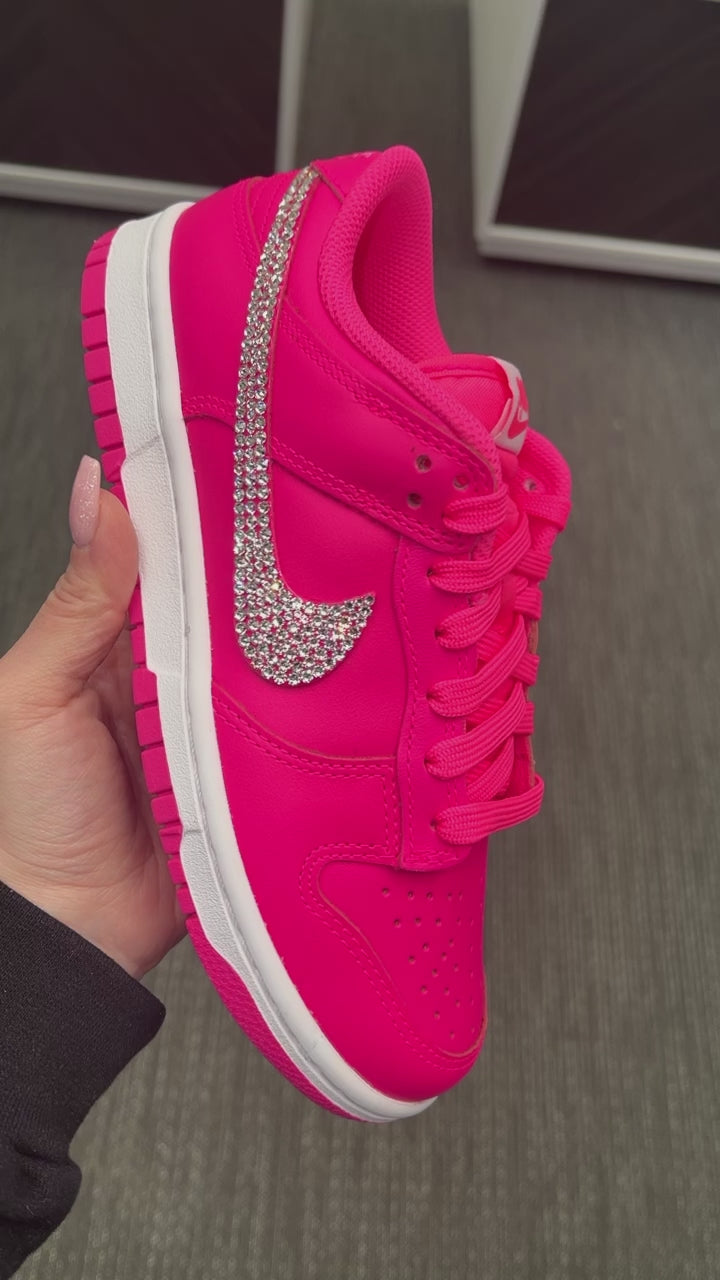 Nike Dunk Low "Hyper Pink" with Swarovski Crystals Gemz &